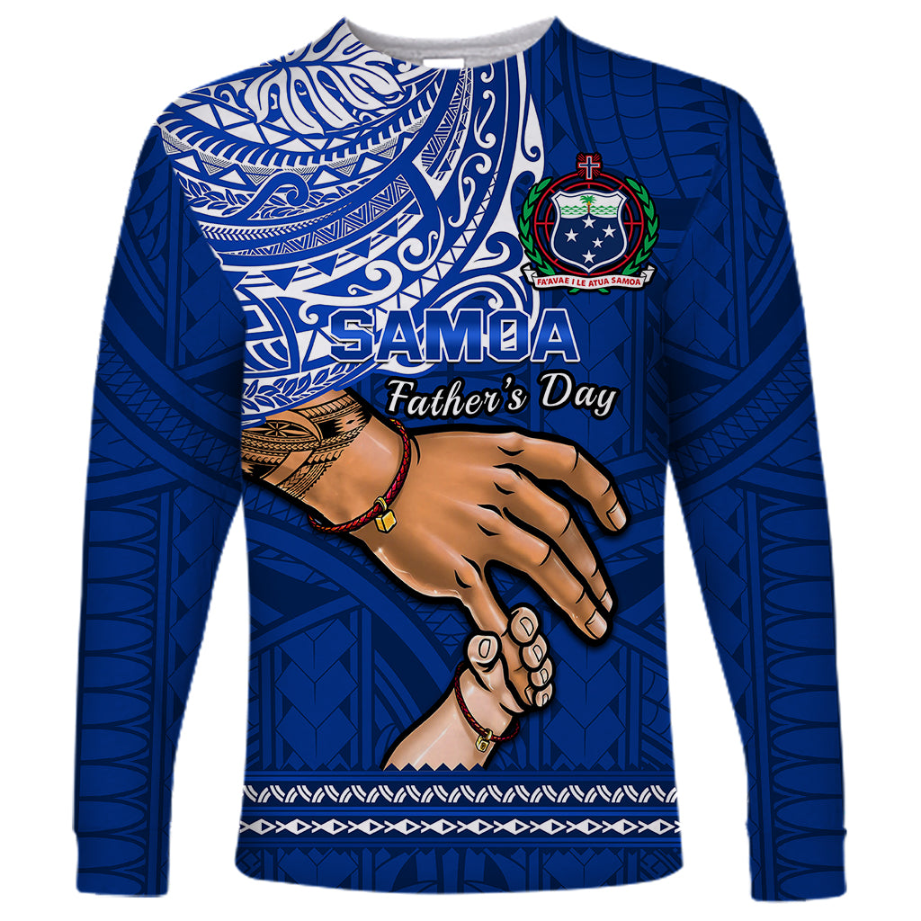 Polynesian Pride Father Day Samoa Long Sleeve Shirt Manuia le Aso Sa o Tama Blue Version LT14 Unisex Blue - Polynesian Pride