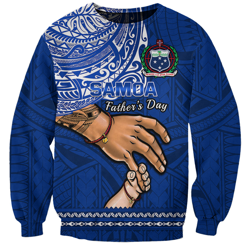 Polynesian Pride Father Day Samoa Sweatshirt Manuia le Aso Sa o Tama Blue Version LT14 Unisex Blue - Polynesian Pride