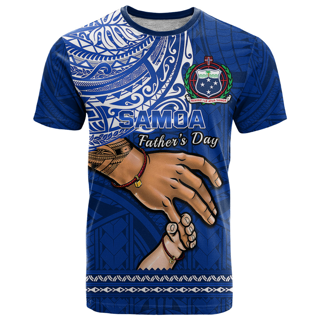 Polynesian Pride Father Day Samoa T Shirt Manuia le Aso Sa o Tama Blue Version LT14 Blue - Polynesian Pride