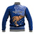 Personalised Father Day Samoa Baseball Jacket Manuia le Aso Sa o Tama Blue Version LT14 - Polynesian Pride