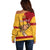 Personalised Father Day Papua New Guinea Off Shoulder Sweater PNG I Love You Dad Yellow Version LT14 - Polynesian Pride