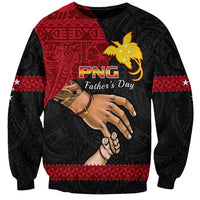 Personalised Father Day Papua New Guinea Sweatshirt PNG I Love You Dad Black Version LT14 Unisex Black - Polynesian Pride