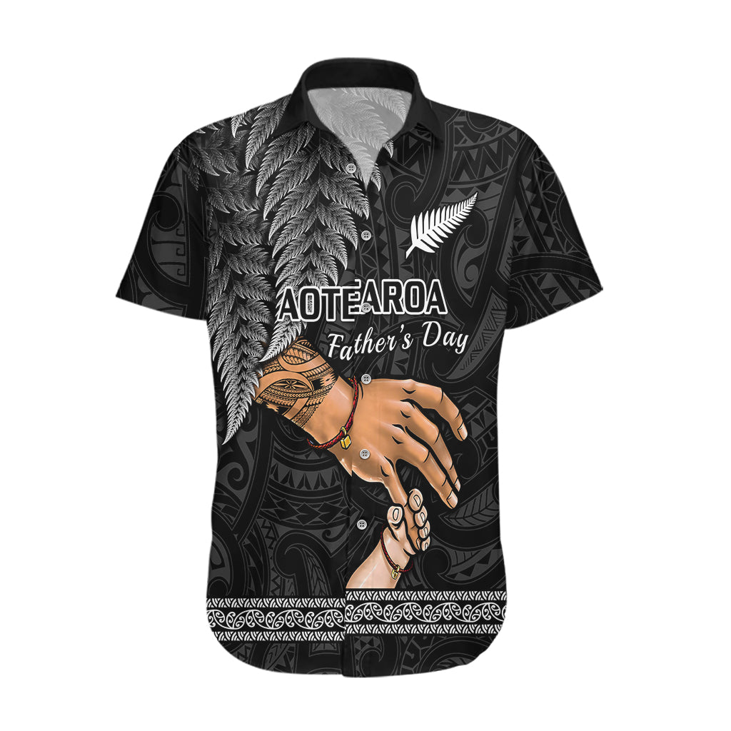 Polynesian Pride Father Day New Zealand Hawaiian Shirt Aotearoa Maori Fern I Love You Dad LT14 Black - Polynesian Pride