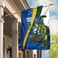 Solomon Islands Independence Day Garden Flag Happy 7 July Crocodile Flag Style LT14 House Flag Blue - Polynesian Pride
