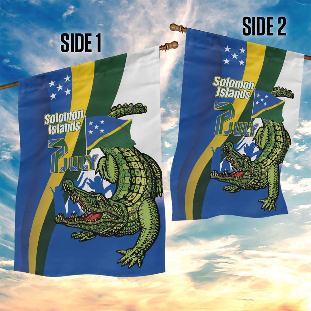 Solomon Islands Independence Day Garden Flag Happy 7 July Crocodile Flag Style LT14 - Polynesian Pride