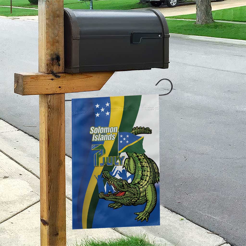 Solomon Islands Independence Day Garden Flag Happy 7 July Crocodile Flag Style LT14 - Polynesian Pride