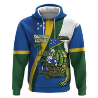Solomon Islands Independence Day Hoodie Happy 7 July Crocodile Flag Style LT14 Pullover Hoodie Blue - Polynesian Pride