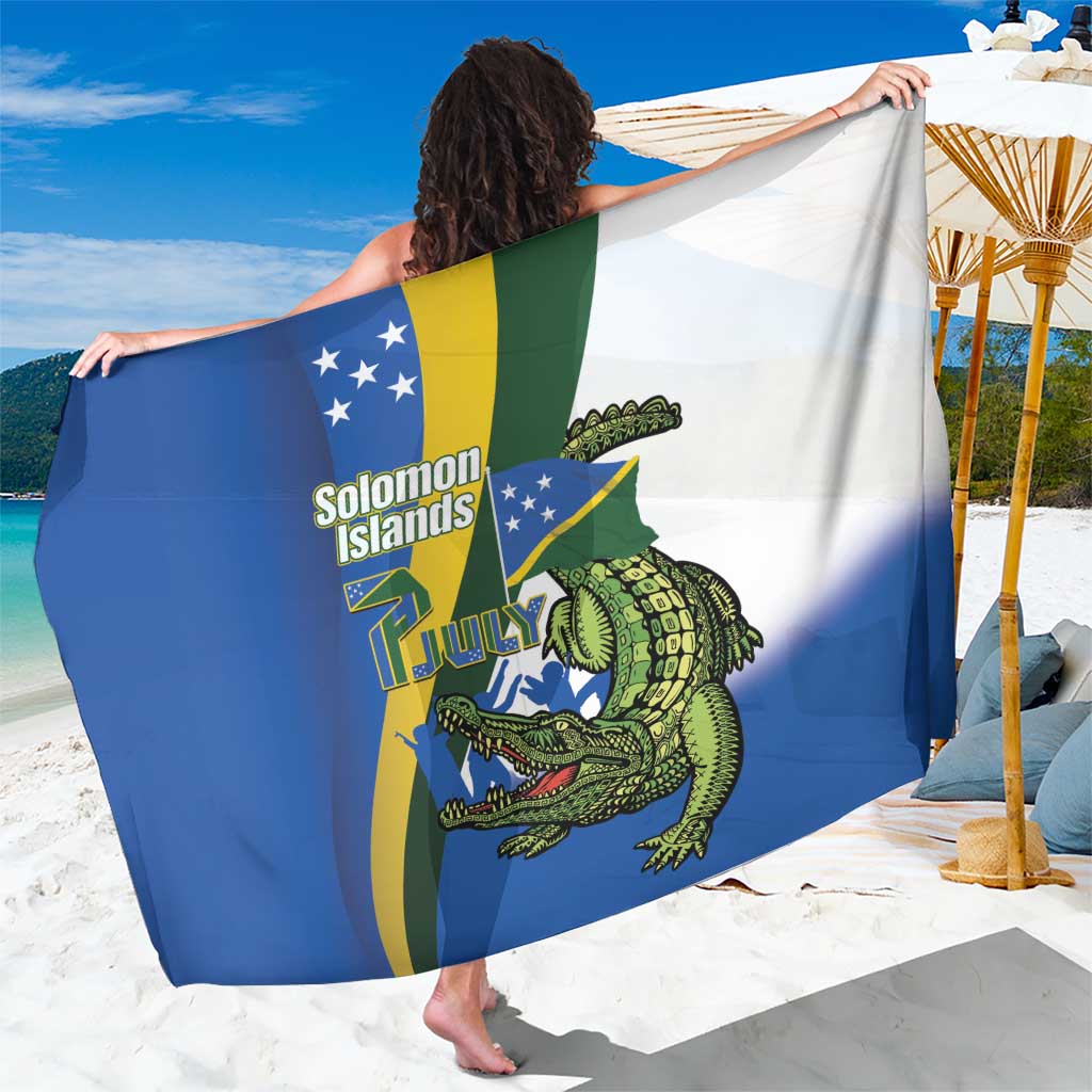 Solomon Islands Independence Day Sarong Happy 7 July Crocodile Flag Style LT14 One Size 44 x 66 inches Blue - Polynesian Pride
