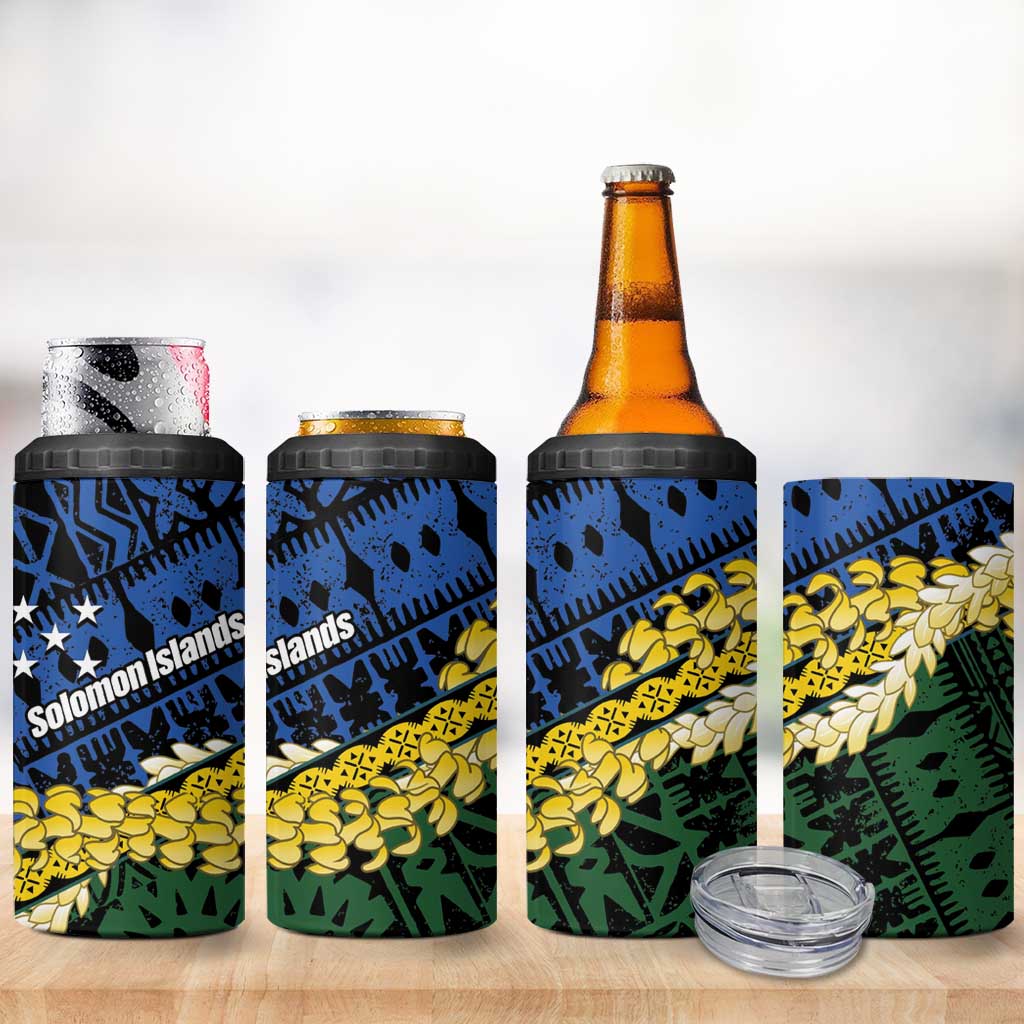 Halo Olaketa Solomon Islands Tapa Pattern 4 in 1 Can Cooler Tumbler LT14 - Polynesian Pride