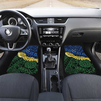 Halo Olaketa Solomon Islands Tapa Pattern Car Mats LT14 Set 2pcs - Front Blue - Polynesian Pride