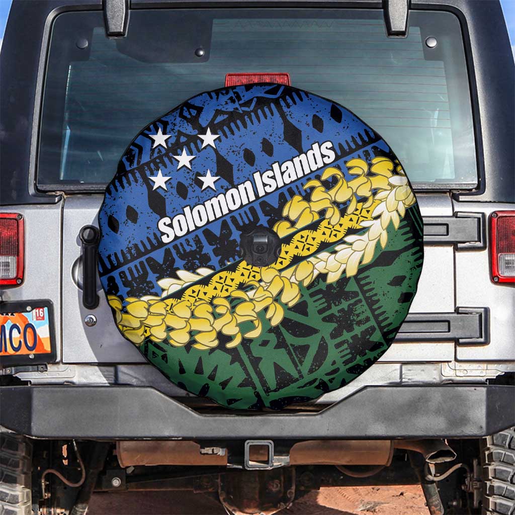 Halo Olaketa Solomon Islands Tapa Pattern Spare Tire Cover LT14 Blue - Polynesian Pride