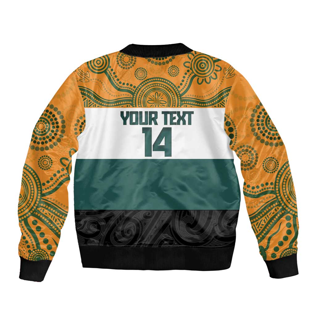 AUNZ Rugby Custom Bomber Jacket Australia Kangaroo New Zealand Silver Fern LT14 - Polynesian Pride