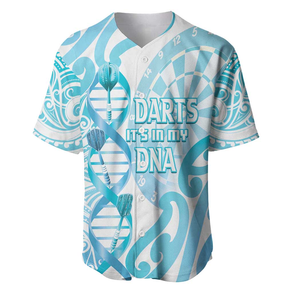 Personalised New Zealand Darts Baseball Jersey Aotearoa Maori Its In My DNA White LT14 White - Polynesian Pride