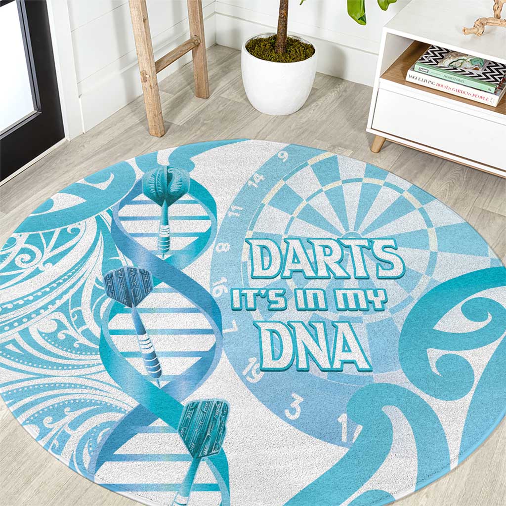 New Zealand Darts Round Carpet Aotearoa Maori Its In My DNA White LT14 White - Polynesian Pride