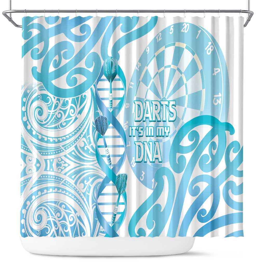 New Zealand Darts Shower Curtain Aotearoa Maori Its In My DNA White LT14 White - Polynesian Pride