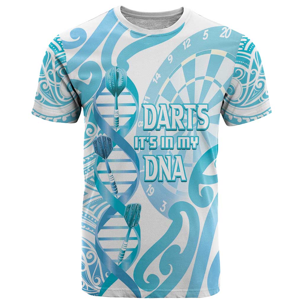 Personalised New Zealand Darts T Shirt Aotearoa Maori Its In My DNA White LT14 White - Polynesian Pride