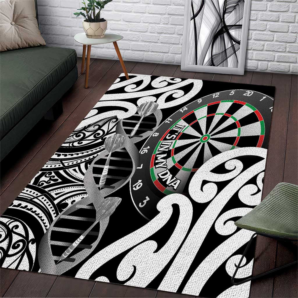 New Zealand Darts Area Rug Aotearoa Maori Its In My DNA Black LT14 Black - Polynesian Pride