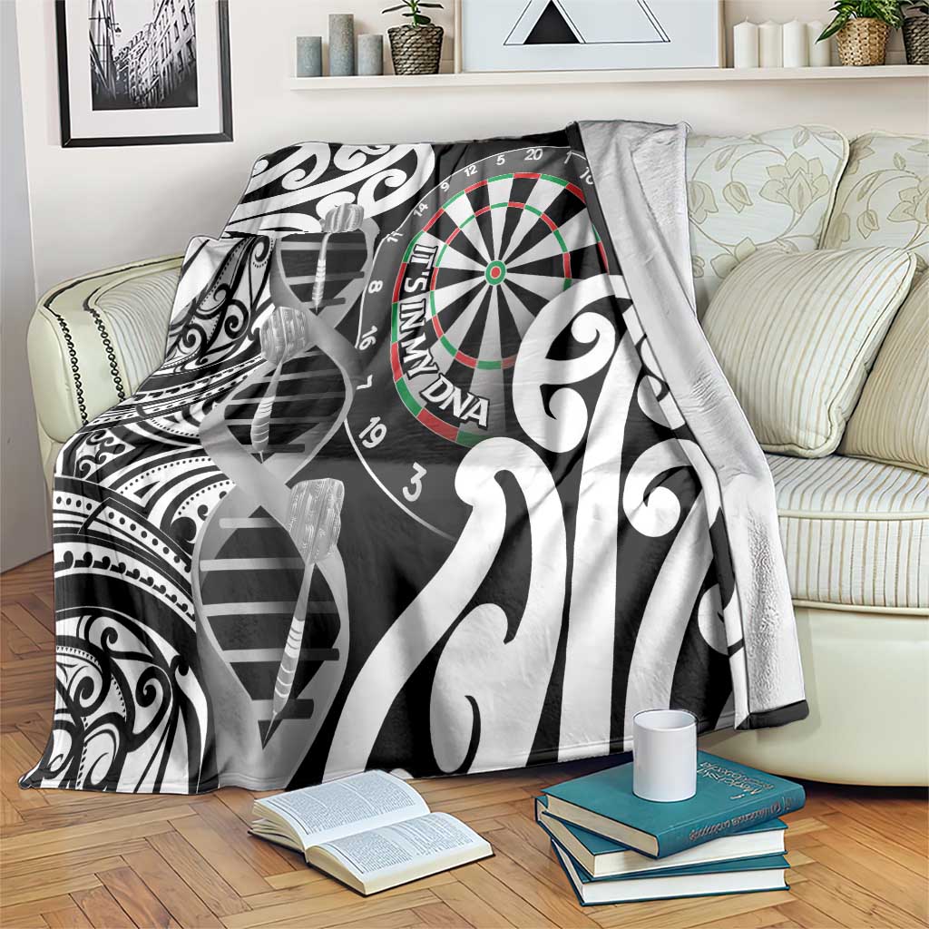 New Zealand Darts Blanket Aotearoa Maori Its In My DNA Black LT14 Black - Polynesian Pride