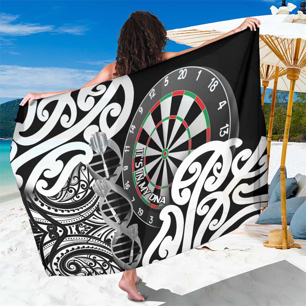 New Zealand Darts Sarong Aotearoa Maori Its In My DNA Black LT14 One Size 44 x 66 inches Black - Polynesian Pride
