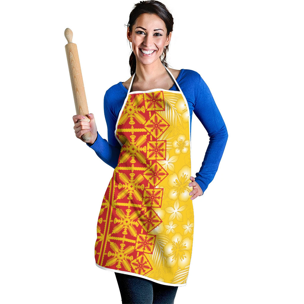 Kahili Quilt Hawaii Apron Tropical Flower Seamless Half Style LT14 - Polynesian Pride