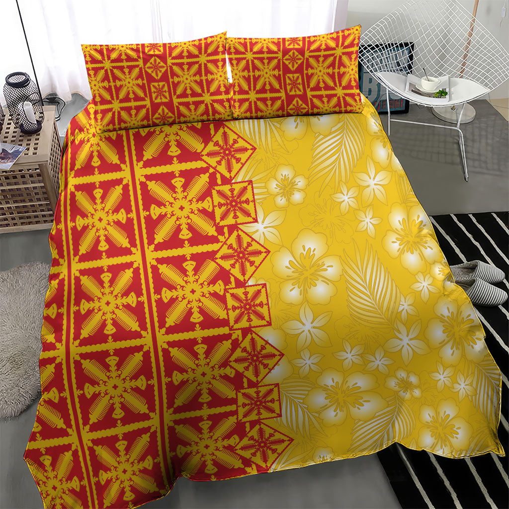 Kahili Quilt Hawaii Bedding Set Tropical Flower Seamless Half Style LT14 - Polynesian Pride