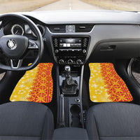 Kahili Quilt Hawaii Car Mats Tropical Flower Seamless Half Style LT14 Set 2pcs - Front Yellow - Polynesian Pride
