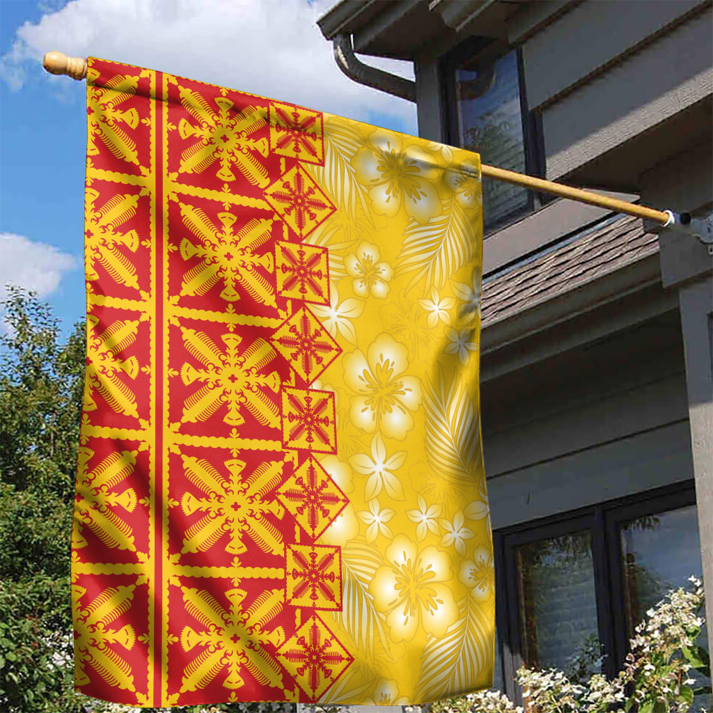 Kahili Quilt Hawaii Garden Flag Tropical Flower Seamless Half Style LT14 - Polynesian Pride