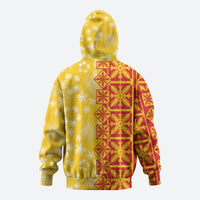Kahili Quilt Hawaii Hoodie Tropical Flower Seamless Half Style LT14 - Polynesian Pride