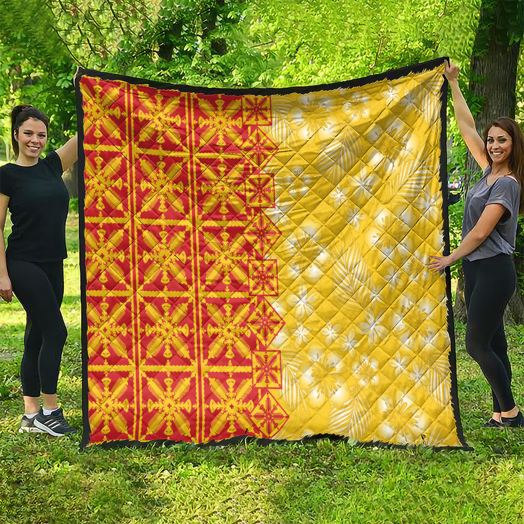 Kahili Quilt Hawaii Quilt Tropical Flower Seamless Half Style LT14 - Polynesian Pride