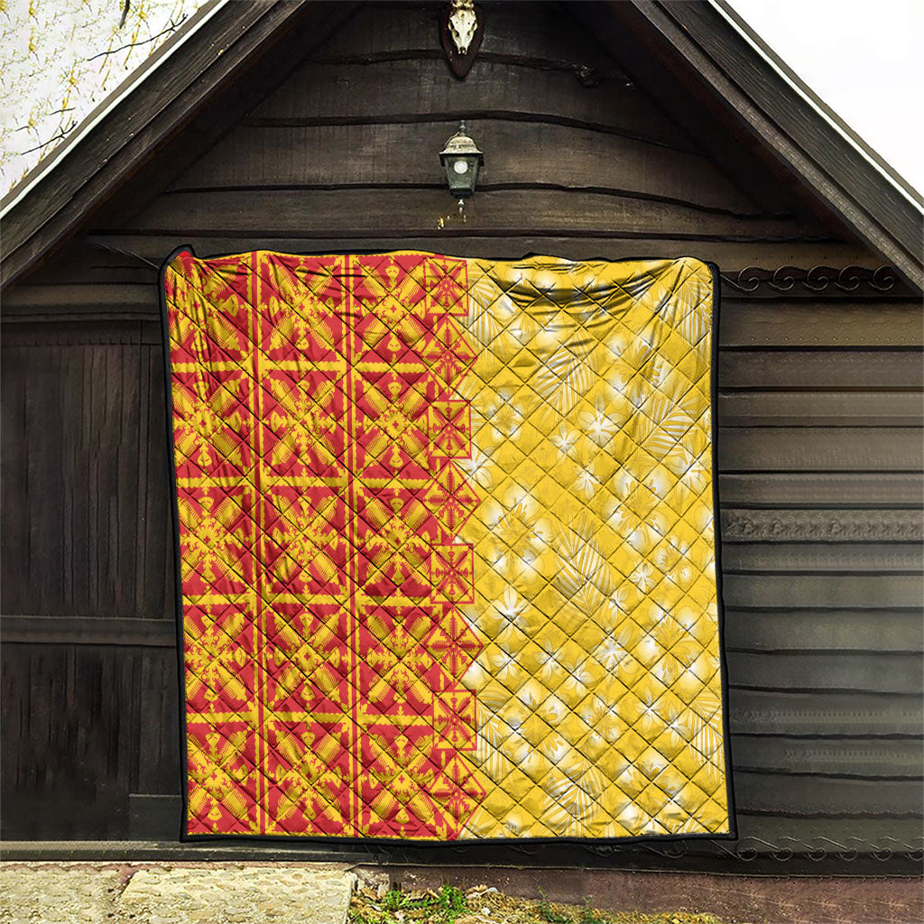 Kahili Quilt Hawaii Quilt Tropical Flower Seamless Half Style LT14 - Polynesian Pride
