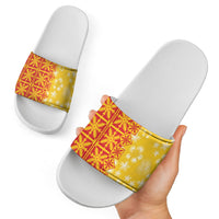 Kahili Quilt Hawaii Slide Sandals Tropical Flower Seamless Half Style LT14 - Polynesian Pride