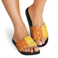 Kahili Quilt Hawaii Slide Sandals Tropical Flower Seamless Half Style LT14 - Polynesian Pride