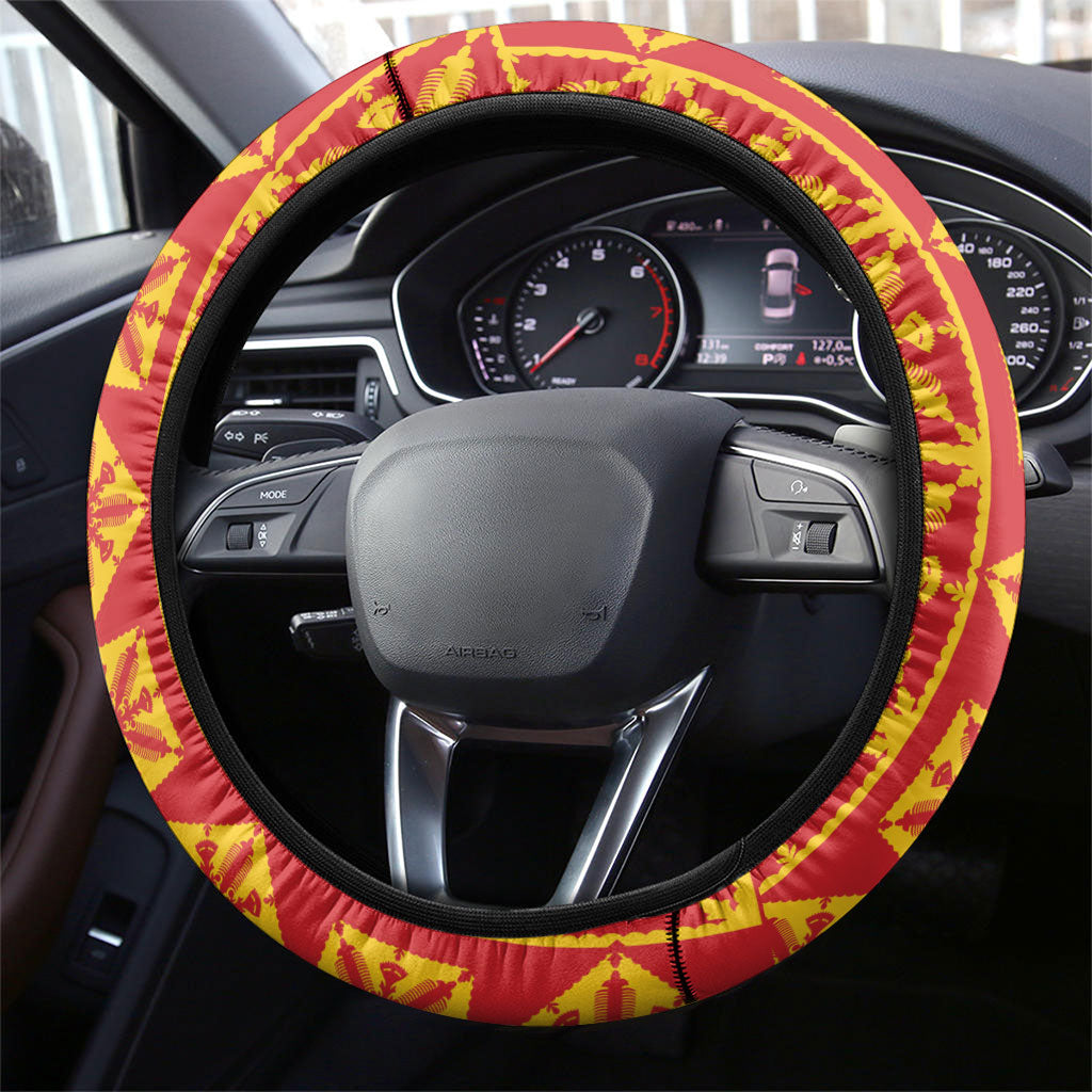 Kahili Quilt Hawaii Steering Wheel Cover Tropical Flower Seamless Half Style LT14 - Polynesian Pride