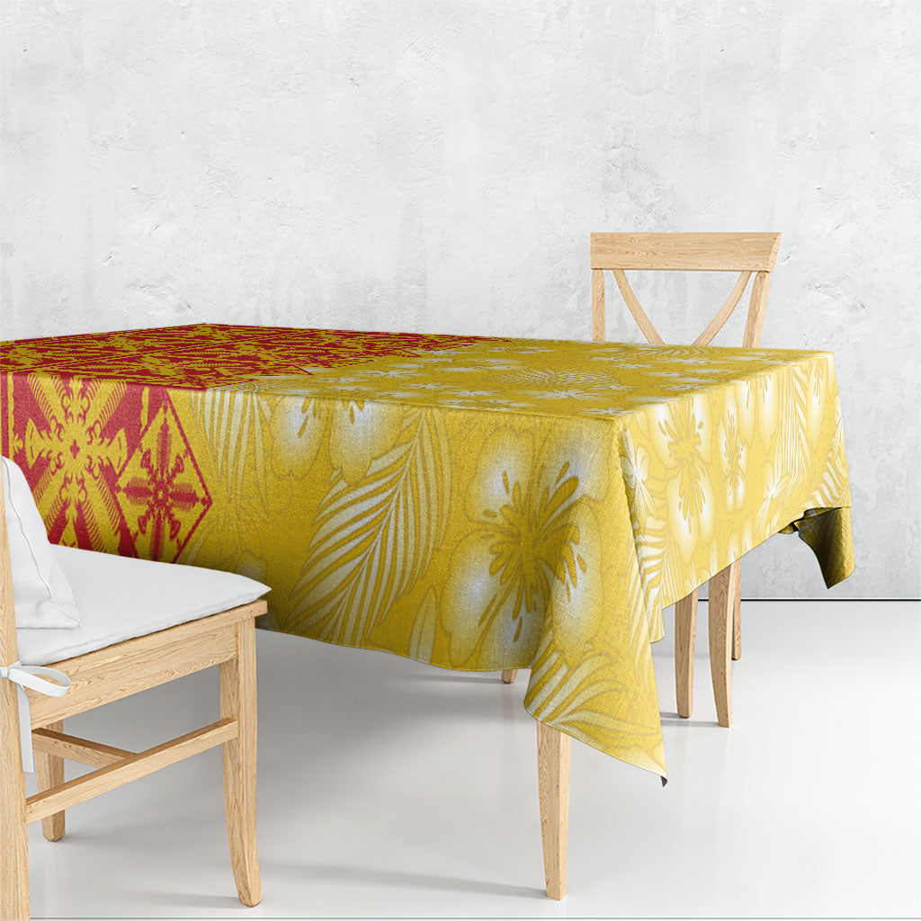 Kahili Quilt Hawaii Tablecloth Tropical Flower Seamless Half Style LT14 - Polynesian Pride