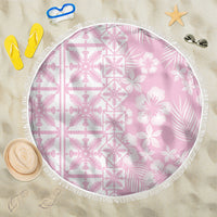 Pastel Pink Kahili Quilt Hawaii Beach Blanket Tropical Flower Seamless Half Style LT14 One Size 150cm Pink - Polynesian Pride