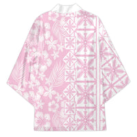 Pastel Pink Kahili Quilt Hawaii Kimono Tropical Flower Seamless Half Style LT14 - Polynesian Pride