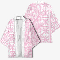 Pastel Pink Kahili Quilt Hawaii Kimono Tropical Flower Seamless Half Style LT14 - Polynesian Pride
