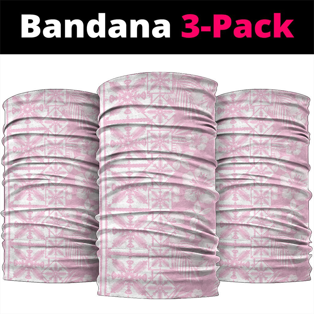 Pastel Pink Kahili Quilt Hawaii Neck Gaiter Tropical Flower Seamless Half Style LT14 package One Size: 25*50cm Pink - Polynesian Pride