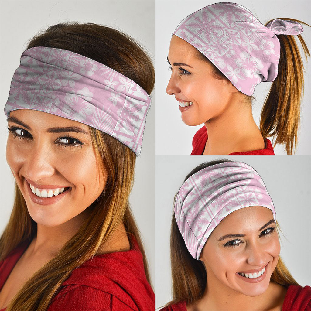Pastel Pink Kahili Quilt Hawaii Neck Gaiter Tropical Flower Seamless Half Style LT14 - Polynesian Pride