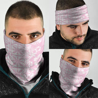 Pastel Pink Kahili Quilt Hawaii Neck Gaiter Tropical Flower Seamless Half Style LT14 - Polynesian Pride