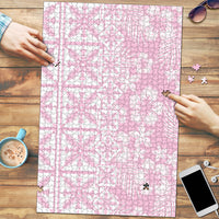 Pastel Pink Kahili Quilt Hawaii Puzzle Tropical Flower Seamless Half Style LT14 Pink - Polynesian Pride