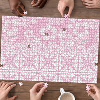 Pastel Pink Kahili Quilt Hawaii Puzzle Tropical Flower Seamless Half Style LT14 - Polynesian Pride