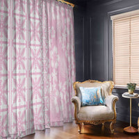 Pastel Pink Kahili Quilt Hawaii Window Curtain Tropical Flower Seamless Half Style LT14 - Polynesian Pride