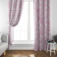 Pastel Pink Kahili Quilt Hawaii Window Curtain Tropical Flower Seamless Half Style LT14 - Polynesian Pride