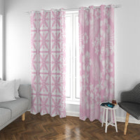 Pastel Pink Kahili Quilt Hawaii Window Curtain Tropical Flower Seamless Half Style LT14 With Grommets Pink - Polynesian Pride