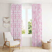 Pastel Pink Kahili Quilt Hawaii Window Curtain Tropical Flower Seamless Half Style LT14 - Polynesian Pride