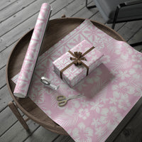 Pastel Pink Kahili Quilt Hawaii Wrapping Paper Tropical Flower Seamless Half Style LT14 - Polynesian Pride