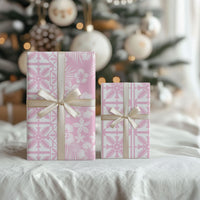 Pastel Pink Kahili Quilt Hawaii Wrapping Paper Tropical Flower Seamless Half Style LT14 - Polynesian Pride