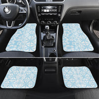 Pastel Blue Kahili Quilt Hawaii Car Mats Tropical Flower Seamless Half Style LT14 Set 4pcs Blue - Polynesian Pride