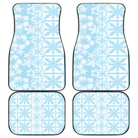 Pastel Blue Kahili Quilt Hawaii Car Mats Tropical Flower Seamless Half Style LT14 - Polynesian Pride